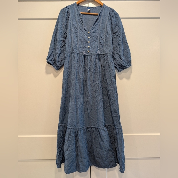 OLD NAVY embroidered dress with pheasant style bodice - Picture 2 of 14